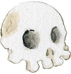 Simple drawing of a skull. Click to read about Naomi